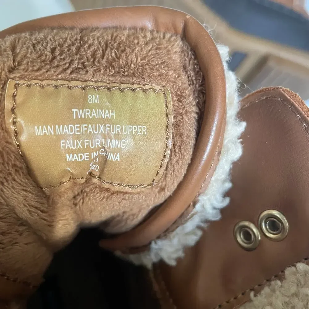 Tommy Hilfiger Rainah Duck Boots Womens 8M Brown Waterproof Lace Up Winter